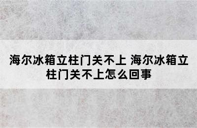 海尔冰箱立柱门关不上 海尔冰箱立柱门关不上怎么回事